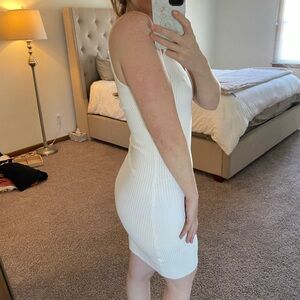 White knit mini dress